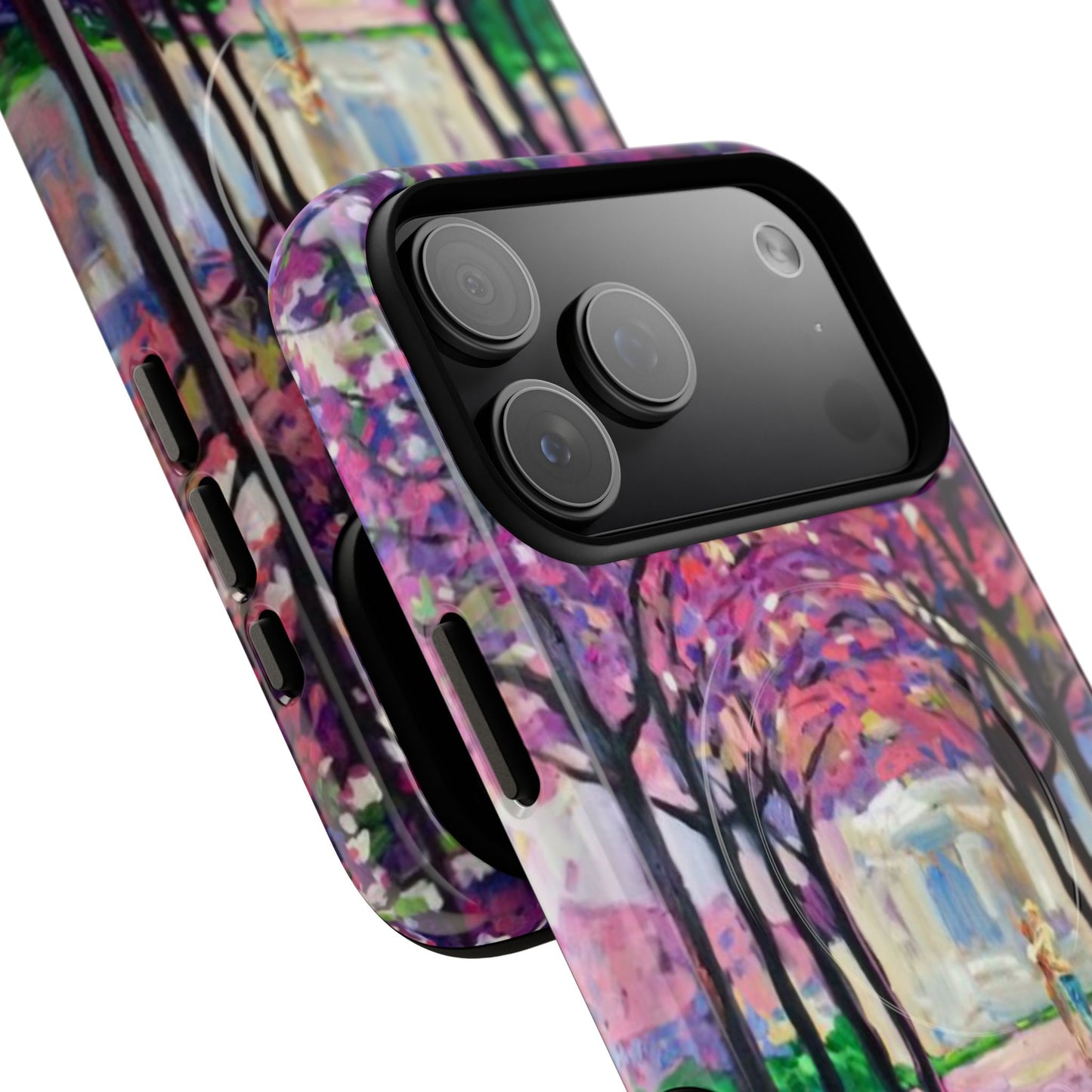 Handyhülle mit Blumenmuster – Robuste magnetische Hülle mit rosa Kirschblüten