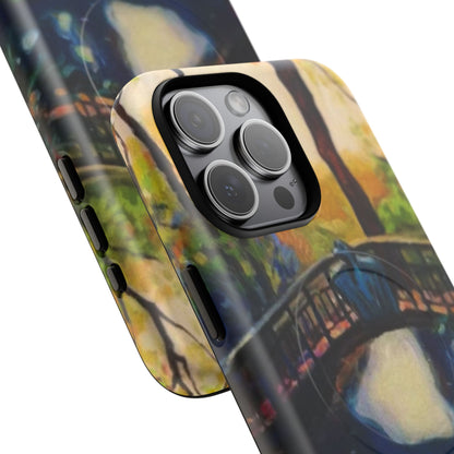 Artistic Bridge Phone Case — Romantic Watercolor Landscape Tough Magnetic Case