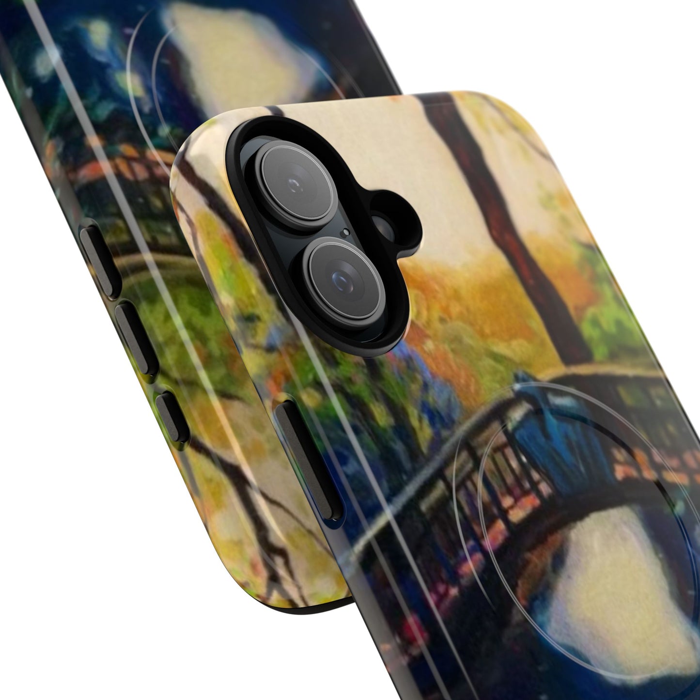 Artistic Bridge Phone Case — Romantic Watercolor Landscape Tough Magnetic Case