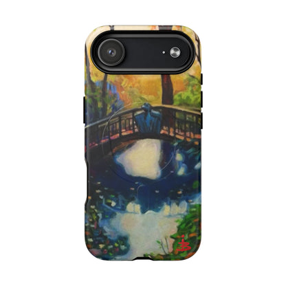 Artistic Bridge Phone Case — Romantic Watercolor Landscape Tough Magnetic Case