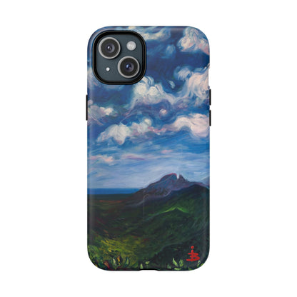 Robuste magnetische Handyhülle – Malerischer Meerblick mit bewölktem Himmel