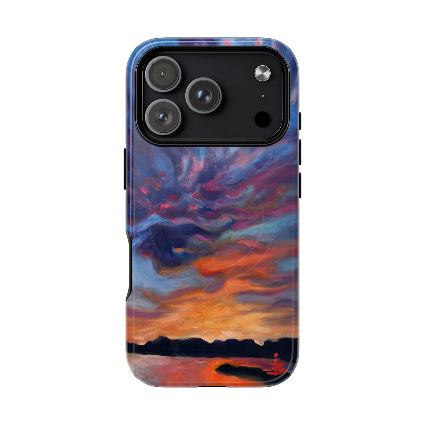 Magnetische Handyhülle – Abstraktes Sonnenuntergangsmuster für iPhones