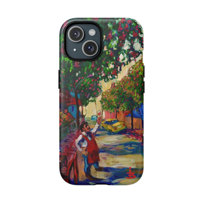 Magnetische Handyhülle – Farbenfrohe impressionistische Straßenszene