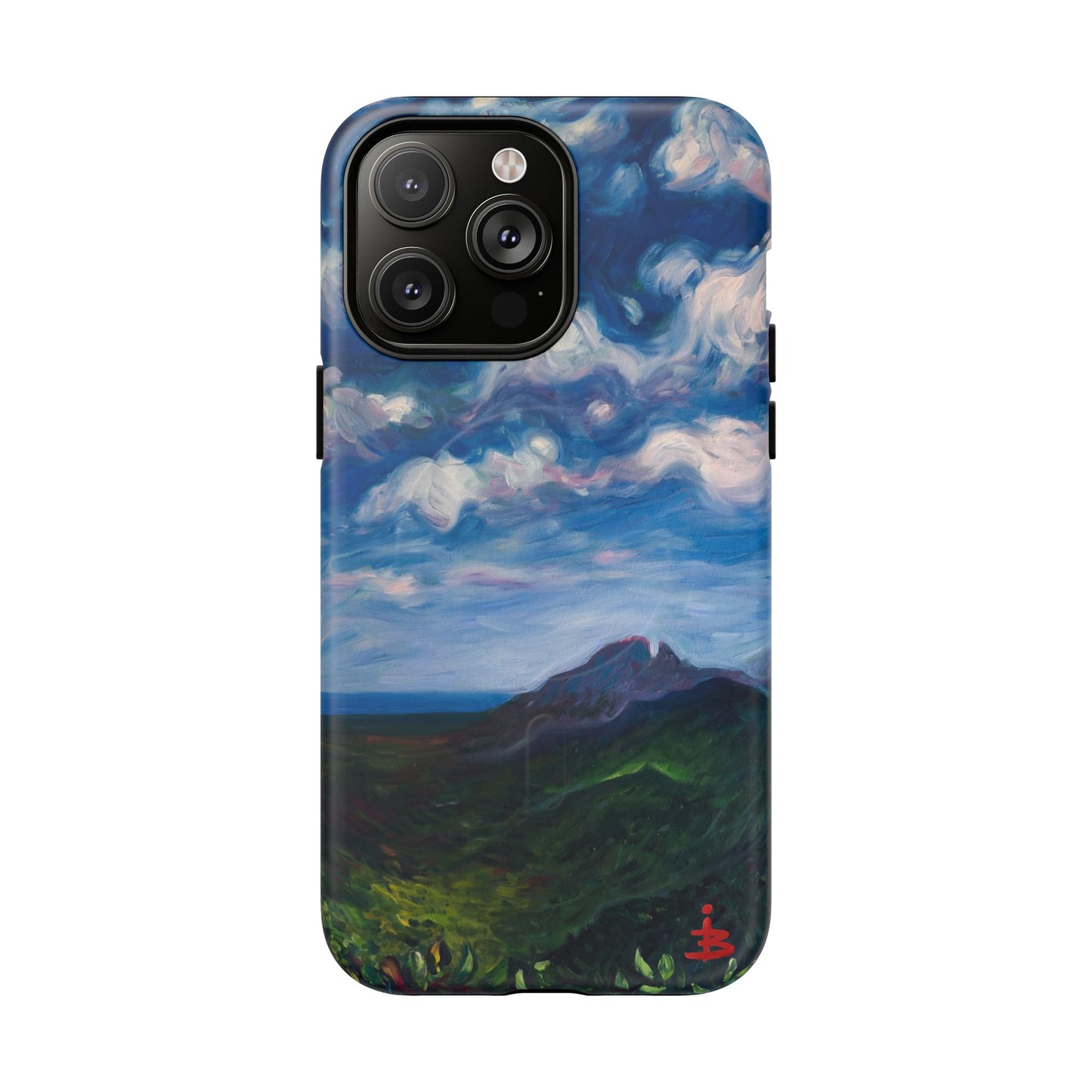 Robuste magnetische Handyhülle – Malerischer Meerblick mit bewölktem Himmel