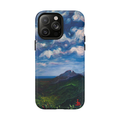 Robuste magnetische Handyhülle – Malerischer Meerblick mit bewölktem Himmel