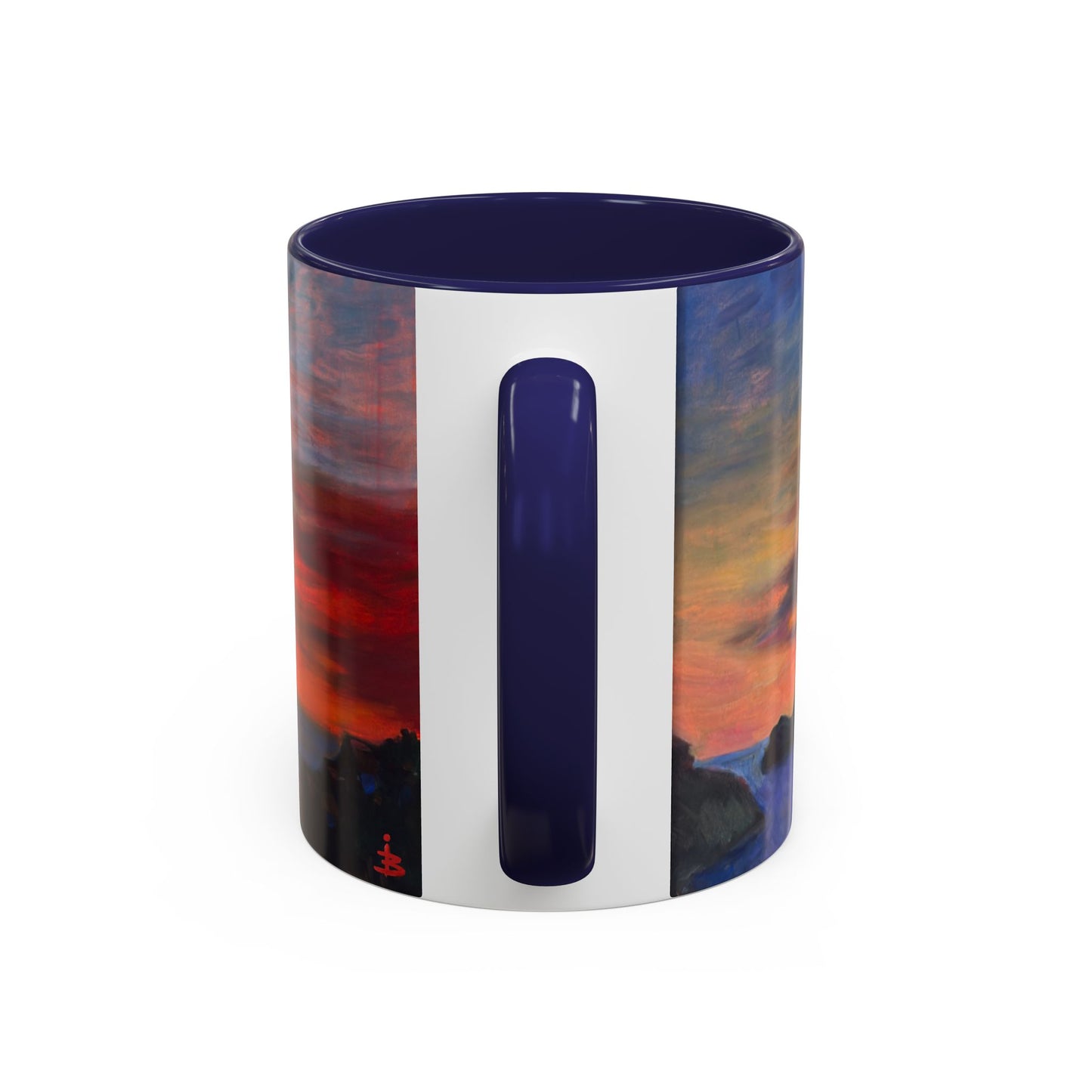 Küsten-Kaffeetasse mit Sonnenuntergang – Tasse mit Meeresblick und Sonnenuntergang (325/440 ml)