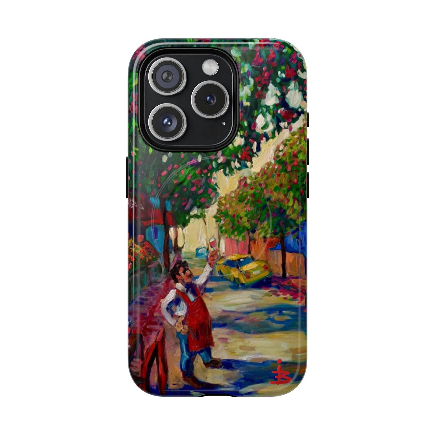 Magnetische Handyhülle – Farbenfrohe impressionistische Straßenszene