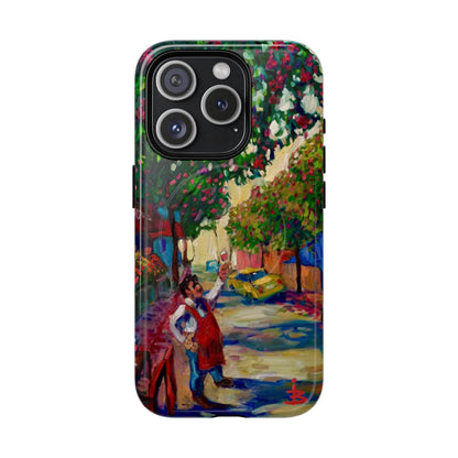 Magnetische Handyhülle – Farbenfrohe impressionistische Straßenszene