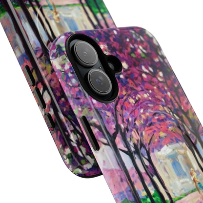 Handyhülle mit Blumenmuster – Robuste magnetische Hülle mit rosa Kirschblüten