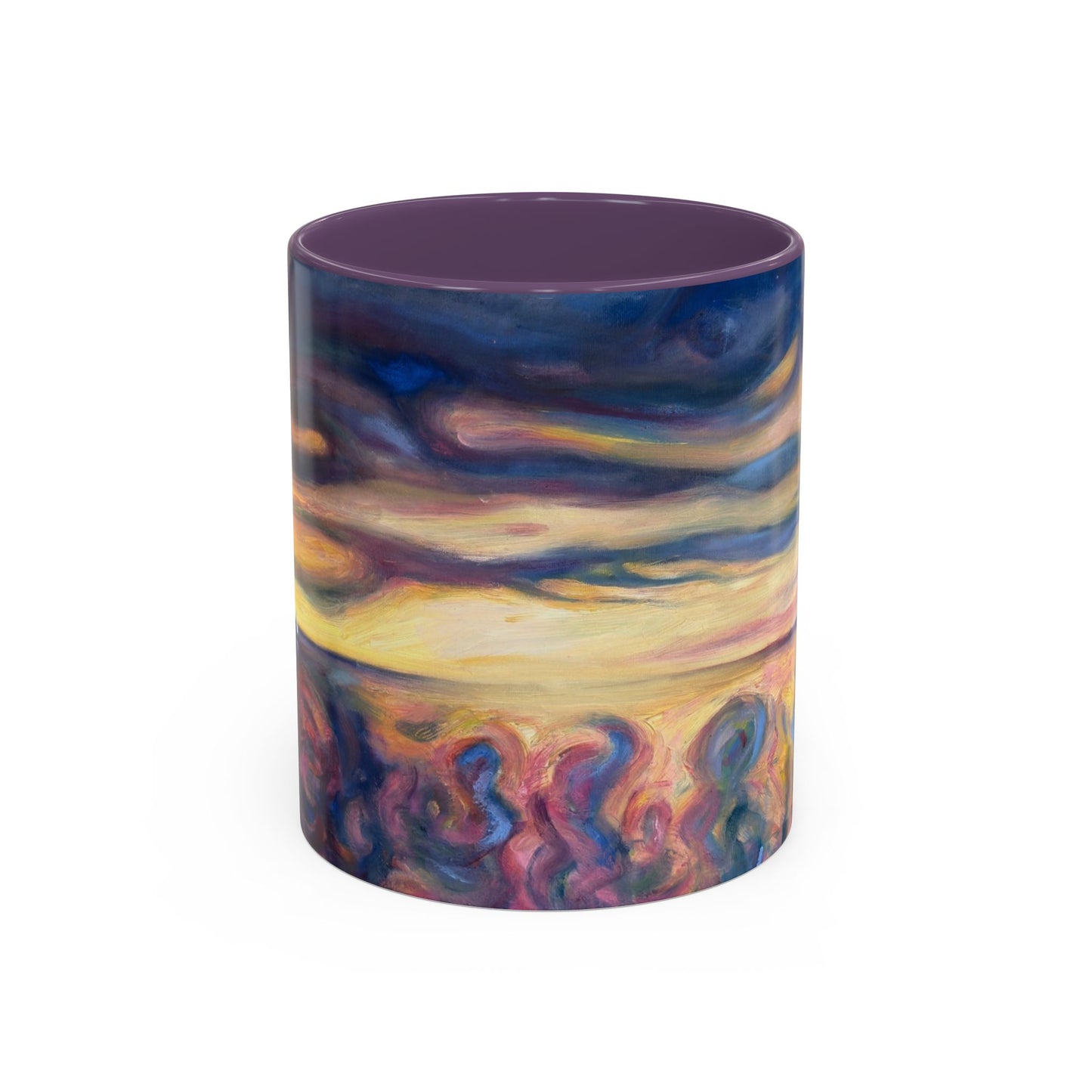 Kaffeetasse „Sunset Dreamscape“ – Abstrakte Wirbel-Akzentkunst 11/15oz