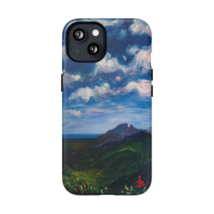 Robuste magnetische Handyhülle – Malerischer Meerblick mit bewölktem Himmel