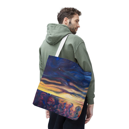 Tragetasche „Sonnenuntergangs-Traumlandschaft“ – Abstrakter Nachthimmel-Allover-Print