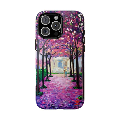 Handyhülle mit Blumenmuster – Robuste magnetische Hülle mit rosa Kirschblüten