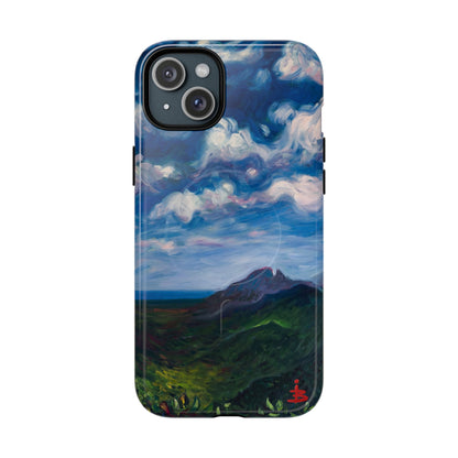 Robuste magnetische Handyhülle – Malerischer Meerblick mit bewölktem Himmel