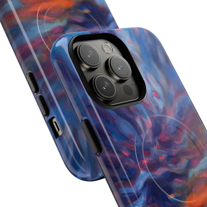 Magnetische Handyhülle – Abstraktes Sonnenuntergangsmuster für iPhones