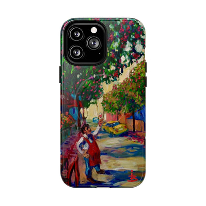 Magnetische Handyhülle – Farbenfrohe impressionistische Straßenszene