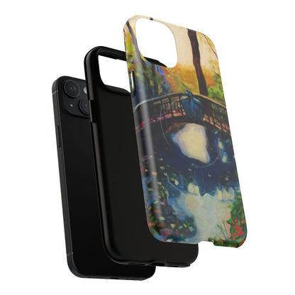Artistic Bridge Phone Case — Romantic Watercolor Landscape Tough Magnetic Case