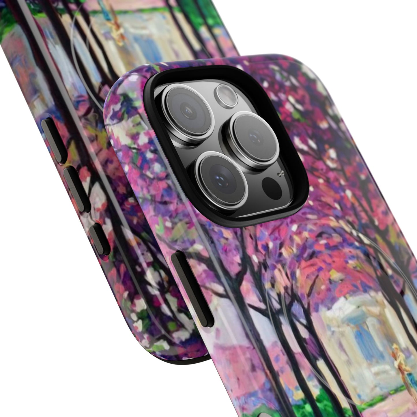 Handyhülle mit Blumenmuster – Robuste magnetische Hülle mit rosa Kirschblüten