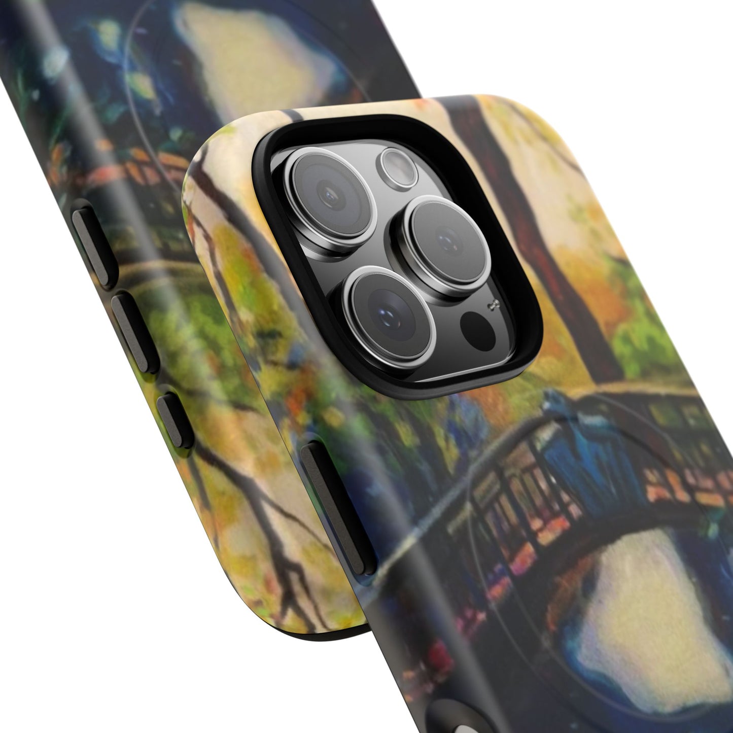 Artistic Bridge Phone Case — Romantic Watercolor Landscape Tough Magnetic Case