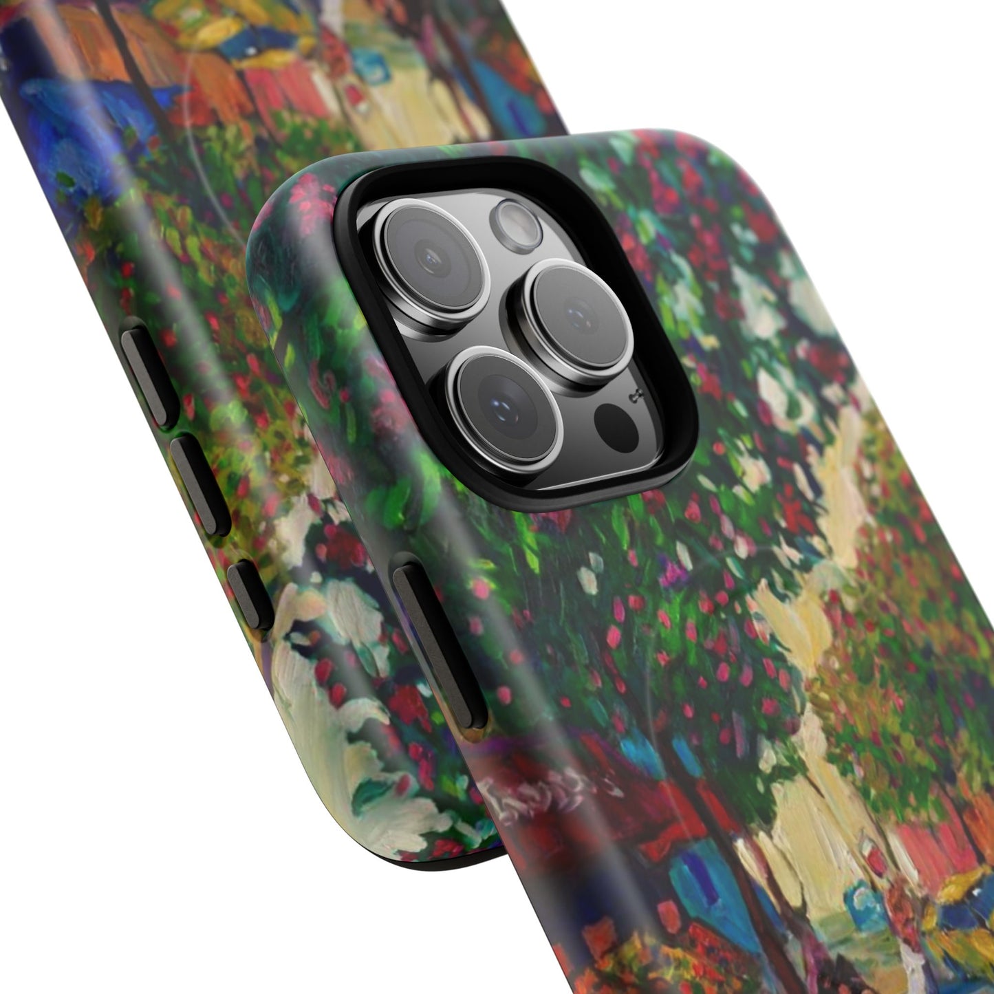 Magnetische Handyhülle – Farbenfrohe impressionistische Straßenszene