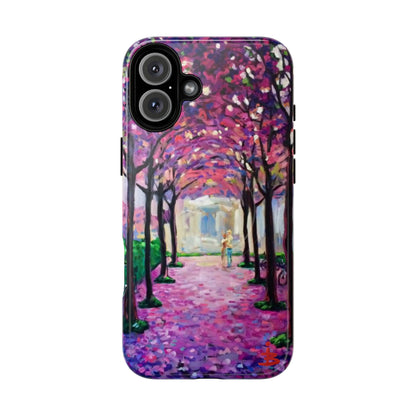 Handyhülle mit Blumenmuster – Robuste magnetische Hülle mit rosa Kirschblüten