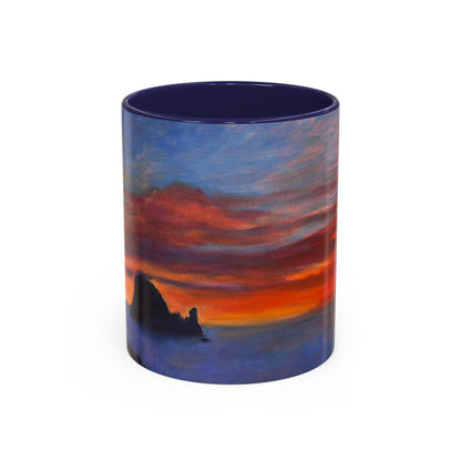 Küsten-Kaffeetasse mit Sonnenuntergang – Tasse mit Meeresblick und Sonnenuntergang (325/440 ml)