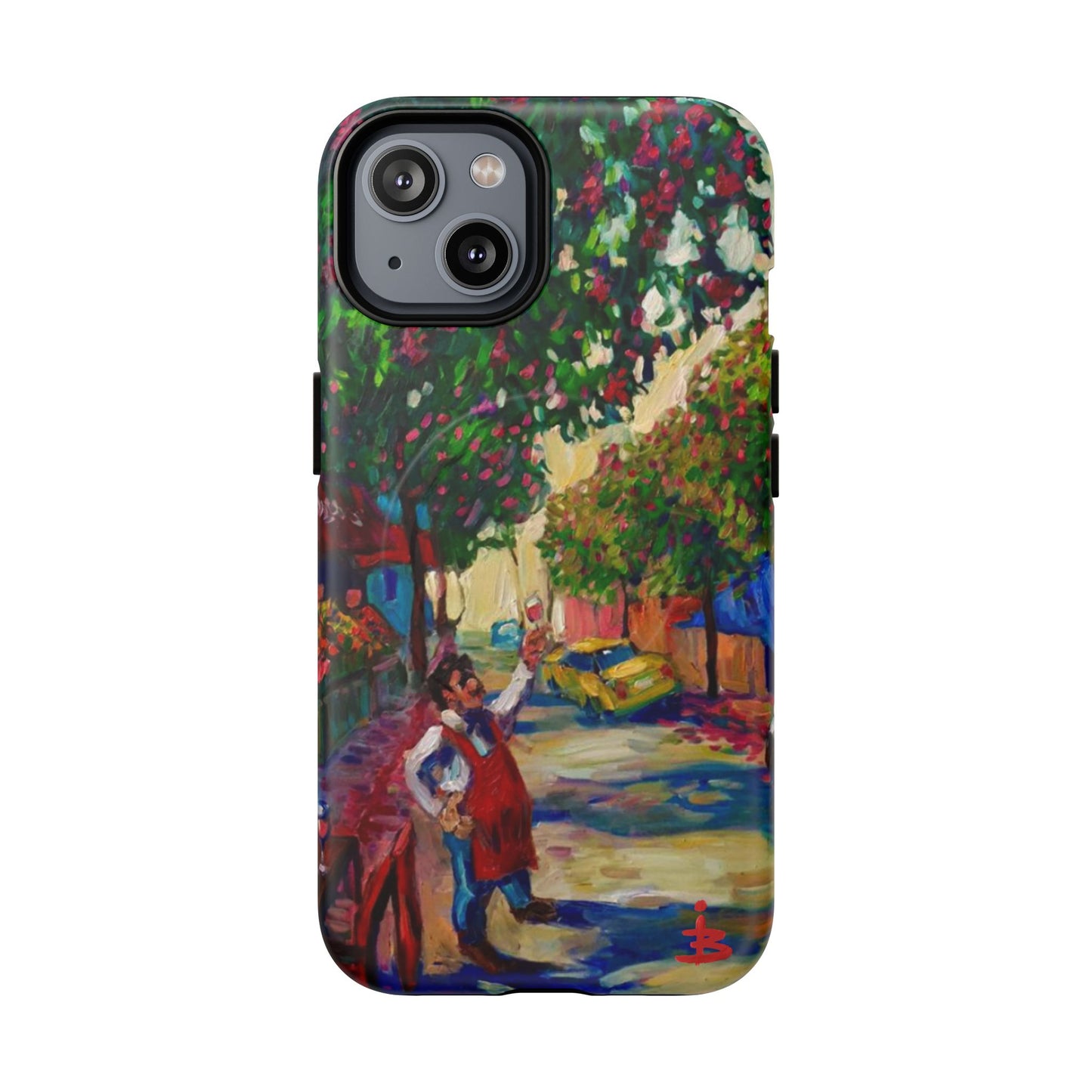 Magnetische Handyhülle – Farbenfrohe impressionistische Straßenszene