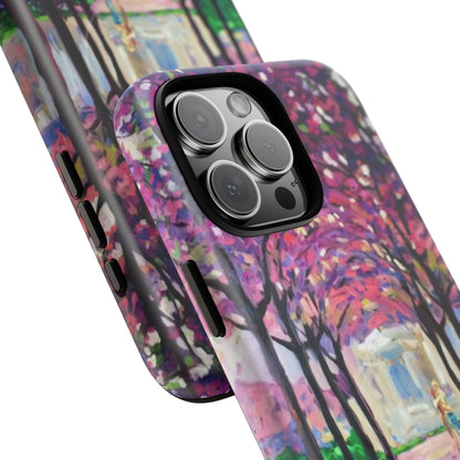 Handyhülle mit Blumenmuster – Robuste magnetische Hülle mit rosa Kirschblüten