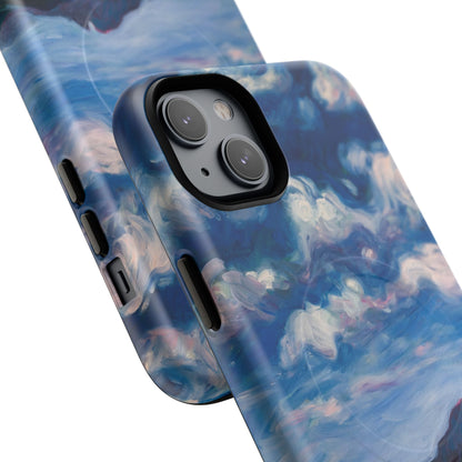 Robuste magnetische Handyhülle – Malerischer Meerblick mit bewölktem Himmel