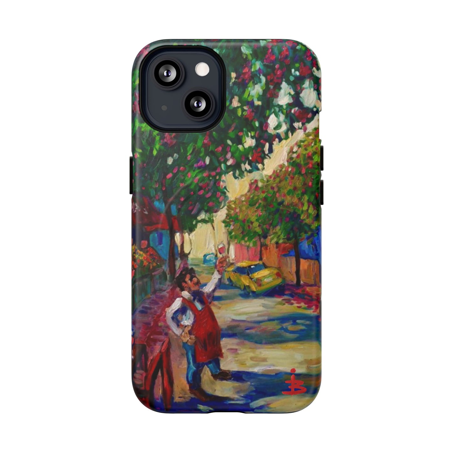 Magnetische Handyhülle – Farbenfrohe impressionistische Straßenszene