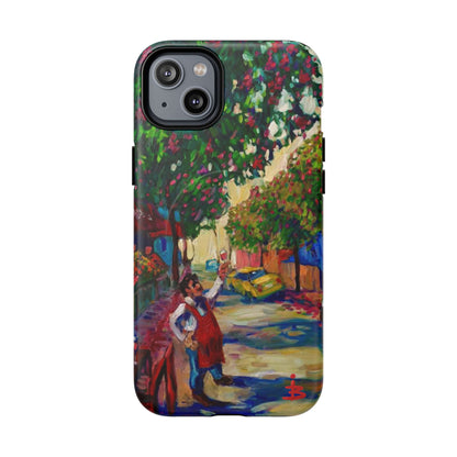 Magnetische Handyhülle – Farbenfrohe impressionistische Straßenszene