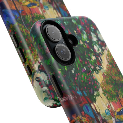 Magnetische Handyhülle – Farbenfrohe impressionistische Straßenszene