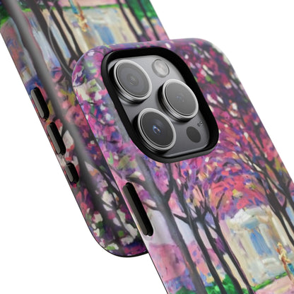 Handyhülle mit Blumenmuster – Robuste magnetische Hülle mit rosa Kirschblüten