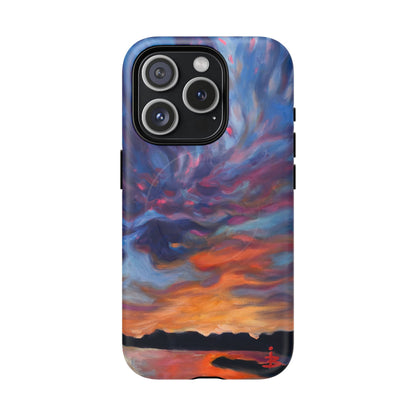 Magnetische Handyhülle – Abstraktes Sonnenuntergangsmuster für iPhones