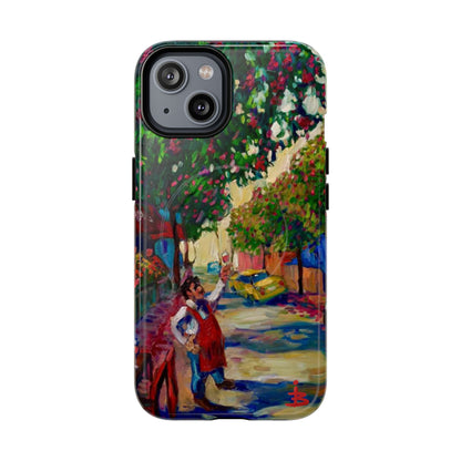 Magnetische Handyhülle – Farbenfrohe impressionistische Straßenszene