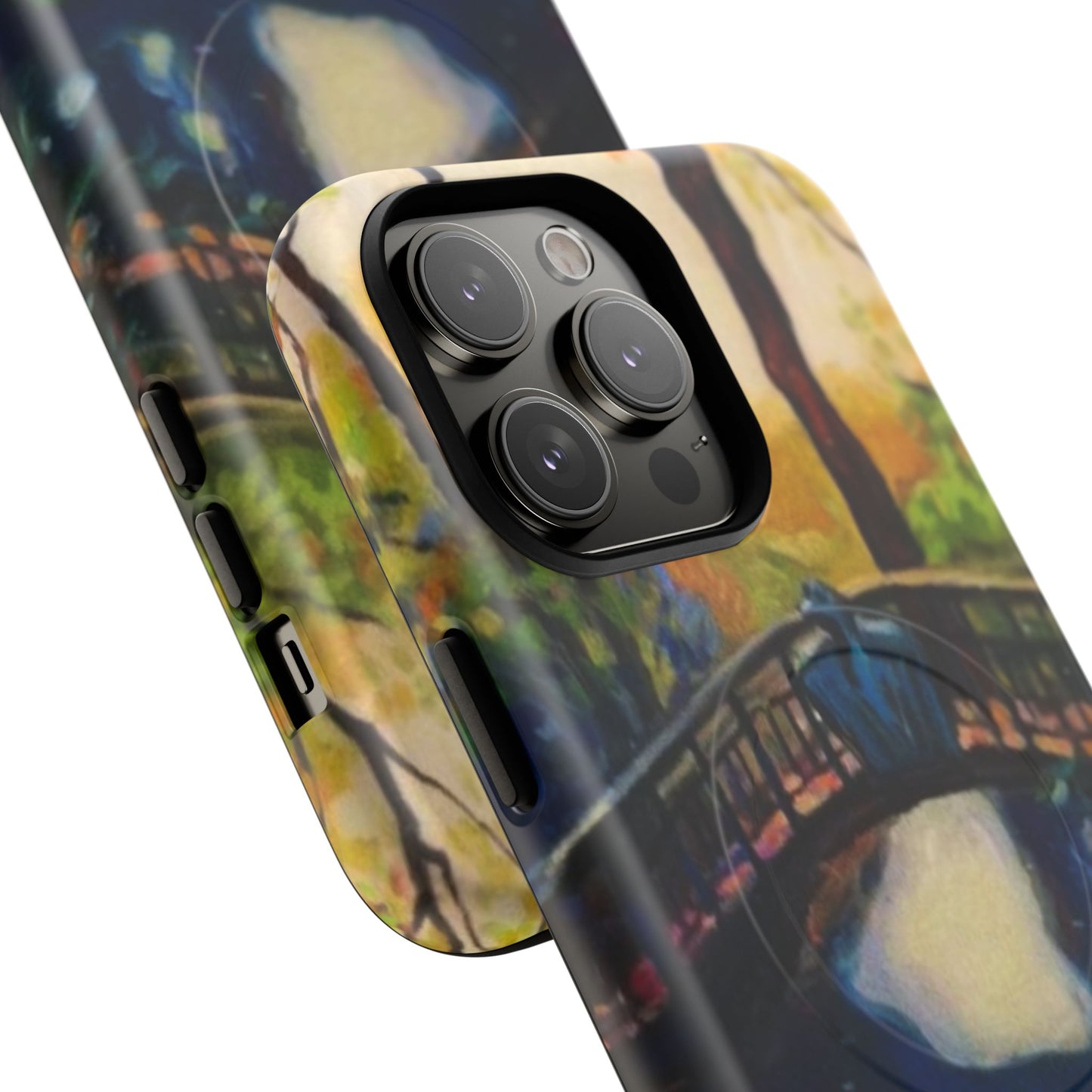 Artistic Bridge Phone Case — Romantic Watercolor Landscape Tough Magnetic Case