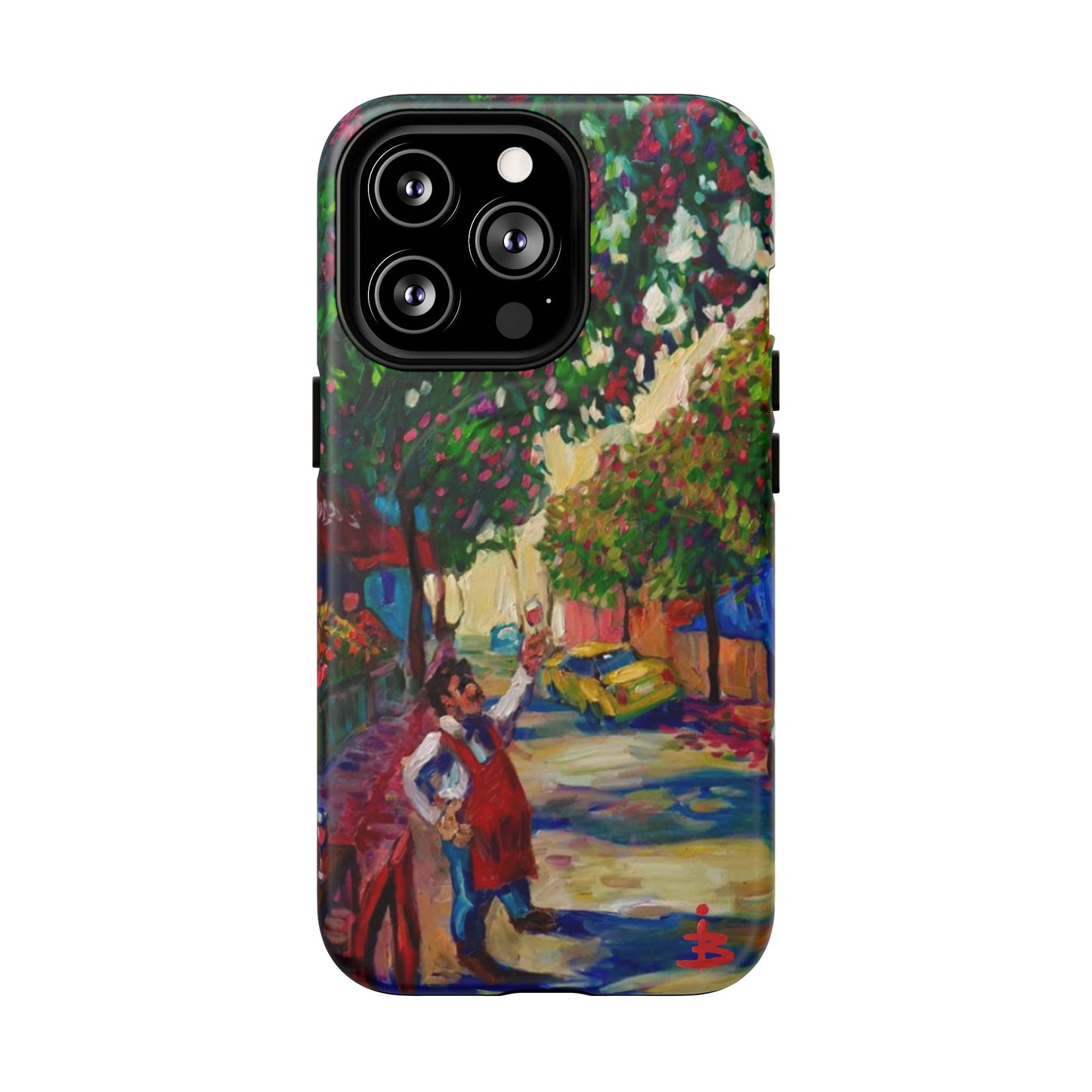 Magnetische Handyhülle – Farbenfrohe impressionistische Straßenszene