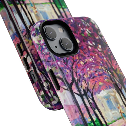 Handyhülle mit Blumenmuster – Robuste magnetische Hülle mit rosa Kirschblüten