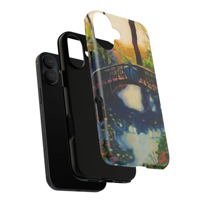 Artistic Bridge Phone Case — Romantic Watercolor Landscape Tough Magnetic Case