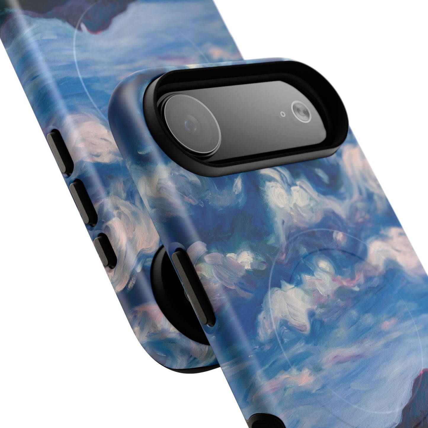 Robuste magnetische Handyhülle – Malerischer Meerblick mit bewölktem Himmel