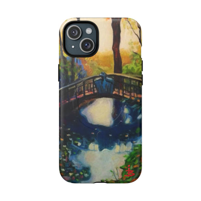 Artistic Bridge Phone Case — Romantic Watercolor Landscape Tough Magnetic Case