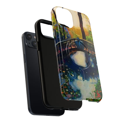 Artistic Bridge Phone Case — Romantic Watercolor Landscape Tough Magnetic Case