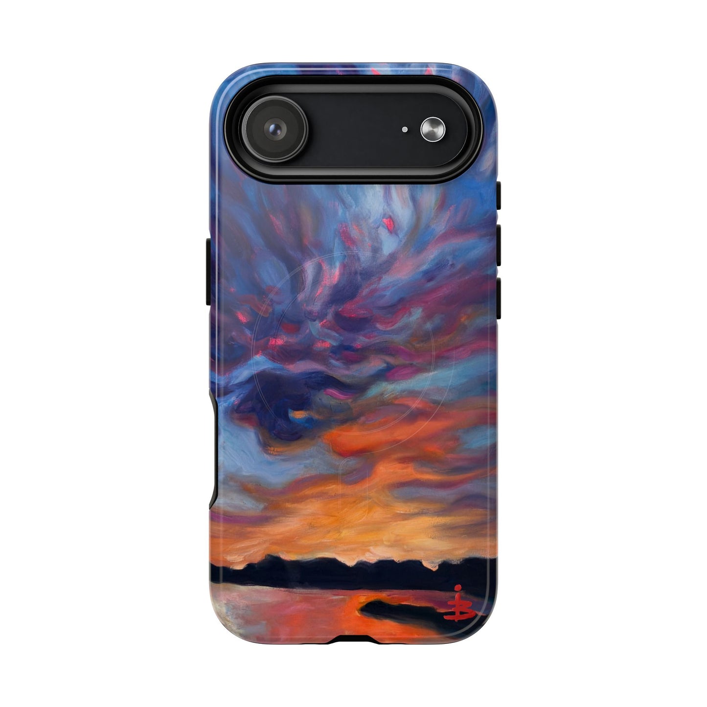 Magnetische Handyhülle – Abstraktes Sonnenuntergangsmuster für iPhones