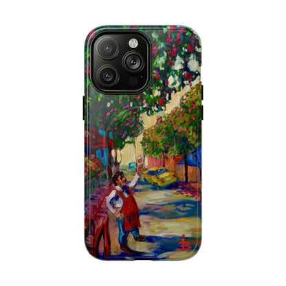 Magnetische Handyhülle – Farbenfrohe impressionistische Straßenszene