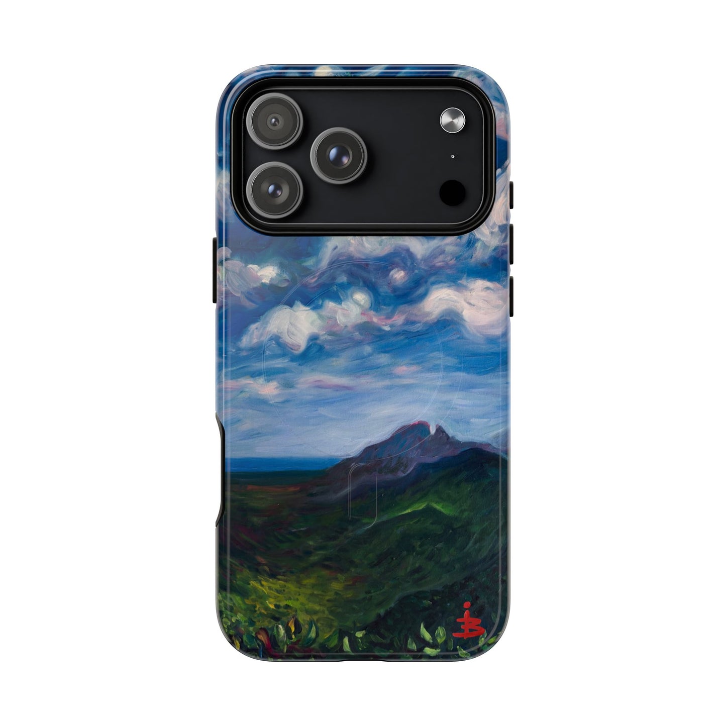 Robuste magnetische Handyhülle – Malerischer Meerblick mit bewölktem Himmel