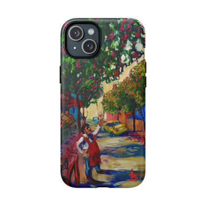 Magnetische Handyhülle – Farbenfrohe impressionistische Straßenszene