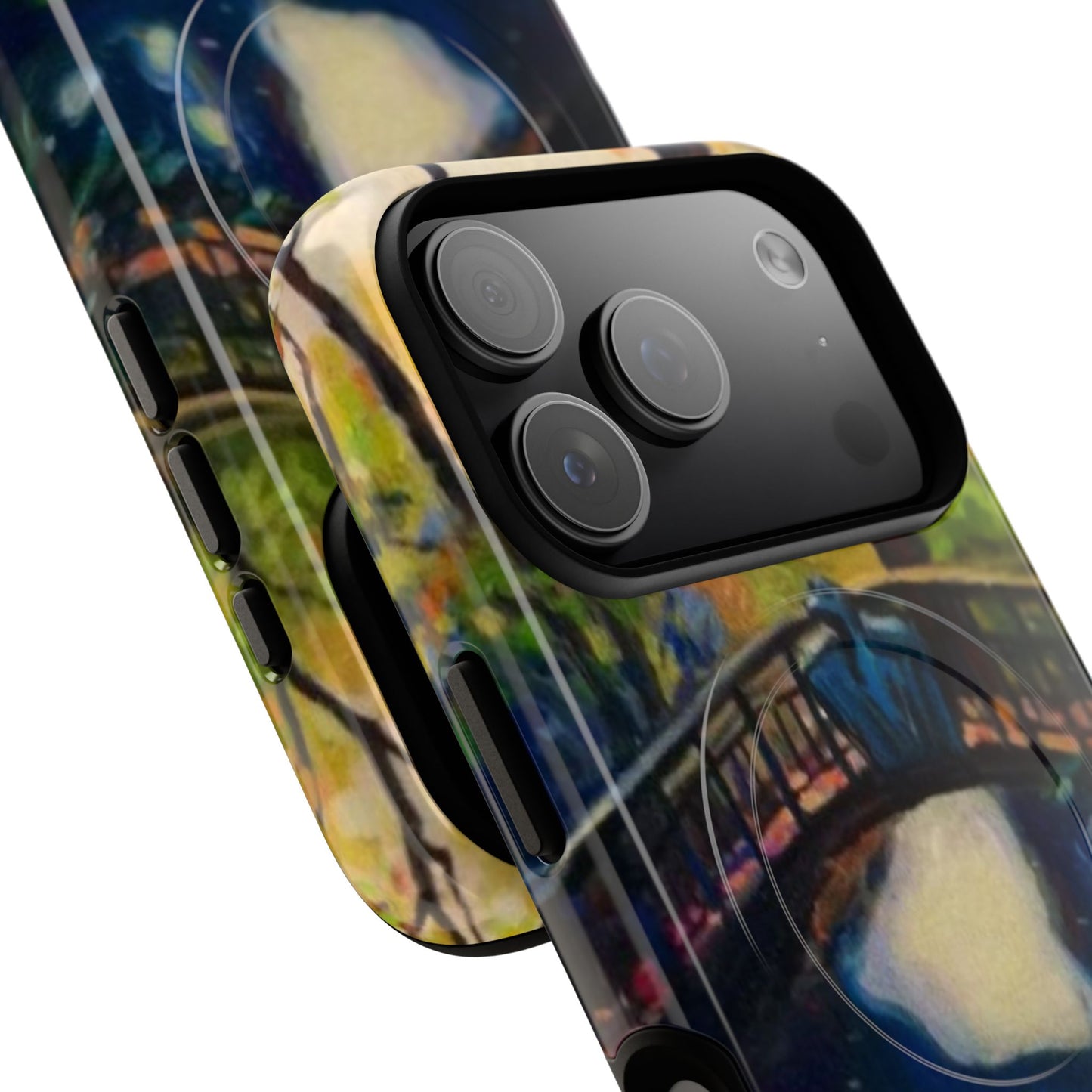 Artistic Bridge Phone Case — Romantic Watercolor Landscape Tough Magnetic Case