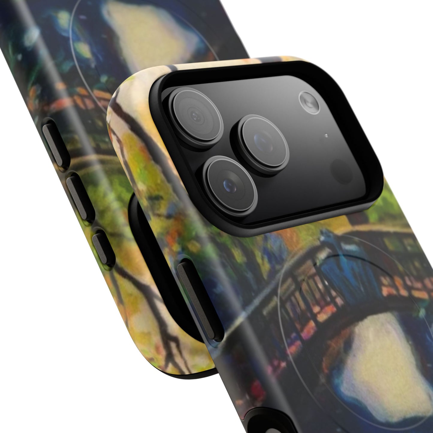 Artistic Bridge Phone Case — Romantic Watercolor Landscape Tough Magnetic Case