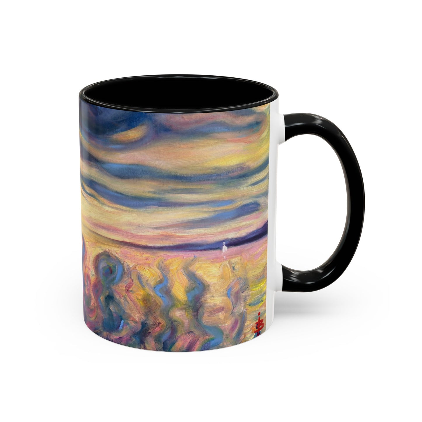 Kaffeetasse „Sunset Dreamscape“ – Tasse mit abstraktem Sonnenuntergangsmotiv (325 ml)