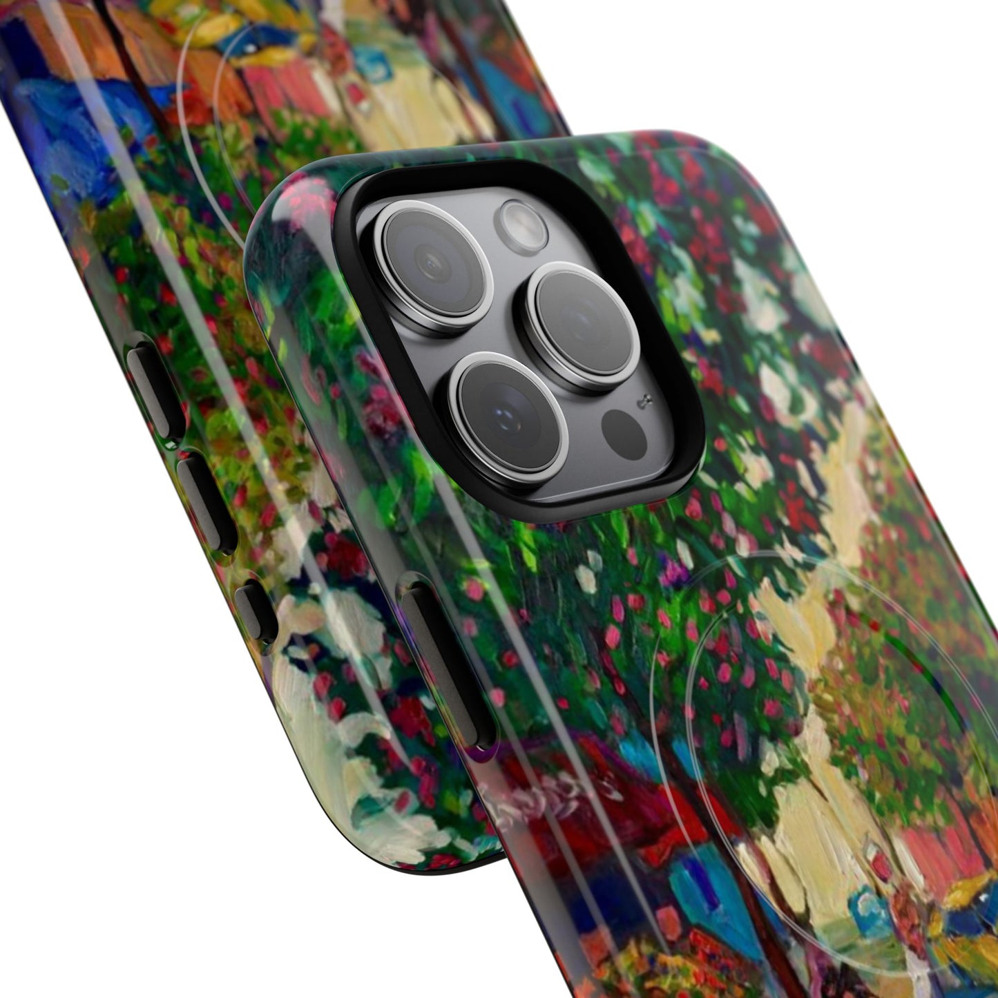 Magnetische Handyhülle – Farbenfrohe impressionistische Straßenszene